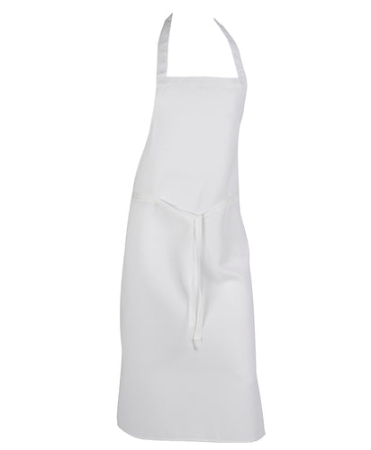 Professional 100% Cotton White Bib Apron - No Pocket (Pack of 1 or 5)