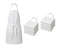 Load image into Gallery viewer, White Bib Apron with Pocket 24" x 31" (Pack of 1, 5 or 10)