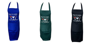 Novelty “Wine is the Answer, What’s the Question” Bib Apron (3 Colours)