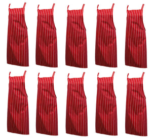 100% Cotton Woven Stripe Butchers Apron (Various Colours & Quantities)