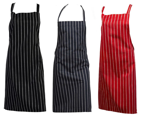 100% Cotton Woven Stripe Butchers Apron (Various Colours & Quantities)