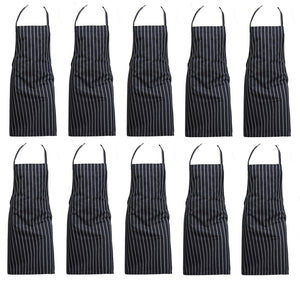 100% Cotton Woven Stripe Butchers Apron (Various Colours & Quantities)