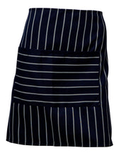 Load image into Gallery viewer, Woven Stripe Butchers Half Apron - Pocket, Bleach Resistant (Navy)