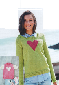 UKHKA 252 Ladies Chunky Knitting Pattern Girls Long & Short Sleeve Sweater