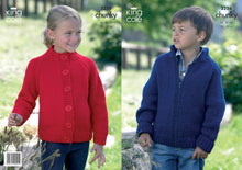 Load image into Gallery viewer, King Cole Chunky Knitting Pattern - Children's Button or Zip Up Cardigan (3256)