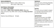 Load image into Gallery viewer, King Cole Aran Knitting Pattern - Afghan Throw (3458)