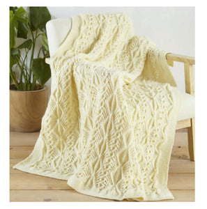 King Cole Aran Knitting Pattern - Afghan Throw (3458)