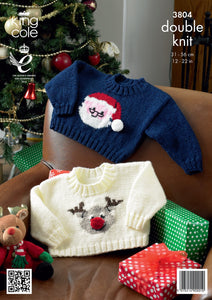 King Cole DK Knitting Pattern - 3804 Christmas Sweaters