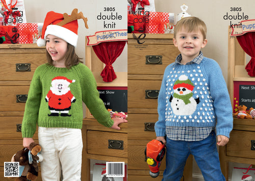 King Cole DK Knitting Pattern - 3805 Christmas Sweaters