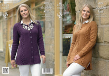 Load image into Gallery viewer, King Cole Double Knit Knitting Pattern  Ladies Sweater &amp; Cardigan (4076)