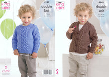 Load image into Gallery viewer, King Cole Double Knit Knitting Pattern - Children's Sweater &amp; Cardigan (4149)
