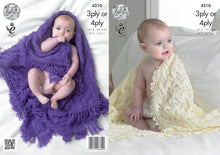 Load image into Gallery viewer, King Cole 3ply &amp; 4ply Knitting Pattern - Baby Shawls (4210)
