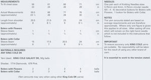 King Cole Double Knitting Pattern - Girls Boleros (4406)