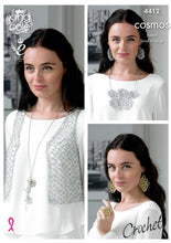 Load image into Gallery viewer, King Cole Cosmos Crochet Pattern - Womens Bolero &amp; Jewellery (4412)