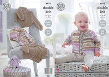 Load image into Gallery viewer, King Cole Double Knitting Pattern - Baby Raglan Cardigans &amp; Sweater  (4910)