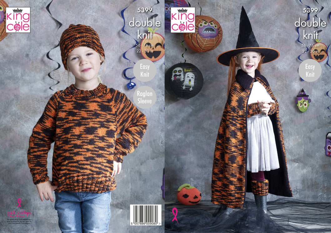 King Cole Double Knitting Pattern - Halloween Clothing & Accessories (5399)