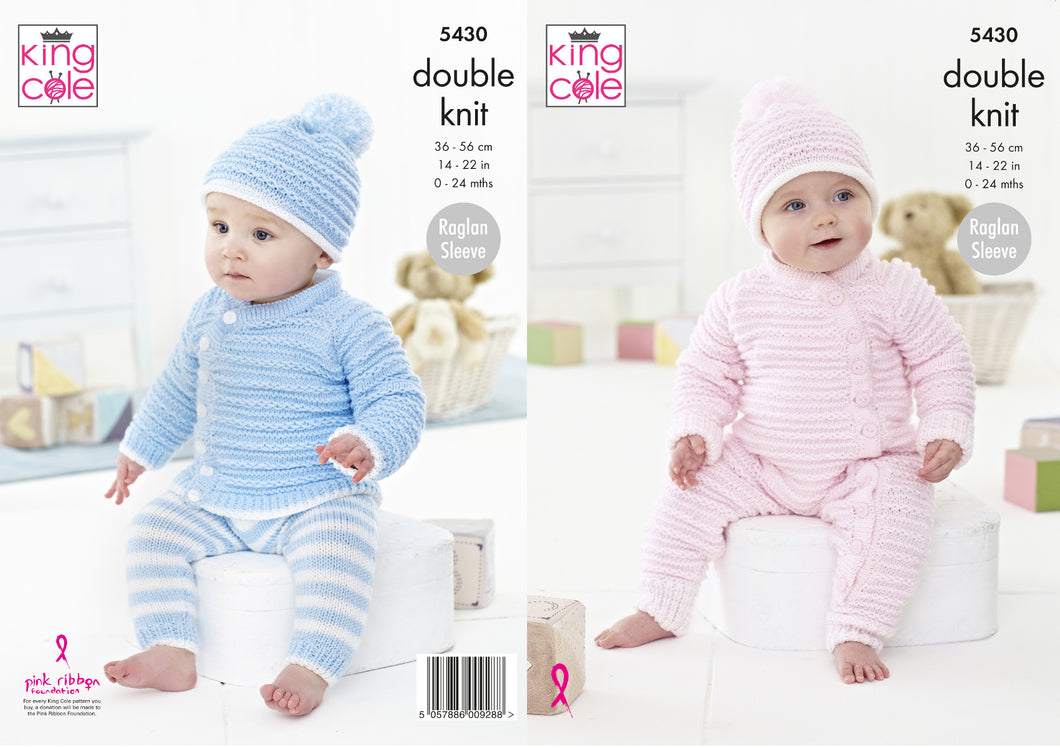 King Cole Double Knitting Pattern - Baby Set (5430)