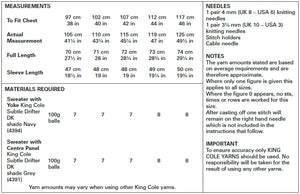 King Cole Double Knitting Pattern - Mens Sweaters (5484)