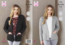 Load image into Gallery viewer, King Cole Double Knitting Pattern - Ladies Edge to Edge Jackets (5493)