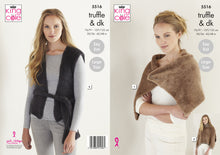 Load image into Gallery viewer, King Cole Truffle &amp; DK Knitting Pattern - Ladies Wrap Poncho &amp; Tabbard (5516)