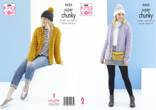 Load image into Gallery viewer, King Cole Super Chunky Knitting Pattern - Ladies Cardigans &amp; Hats (5523)