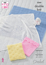 Load image into Gallery viewer, King Cole Double Knit Crochet Pattern - Baby Blankets (5564)