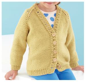 King Cole Double Knitting Pattern - Girls Cardigans & Hat (5586)