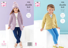 Load image into Gallery viewer, King Cole Double Knitting Pattern - Girls Cardigans &amp; Hat (5586)
