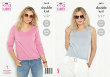 Load image into Gallery viewer, King Cole Double Knitting Pattern - Ladies Sweater &amp; Vest Top (5615)