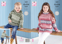 Load image into Gallery viewer, King Cole Double Knit Knitting Pattern - Childrens Sweater &amp; Hoodie (5650)