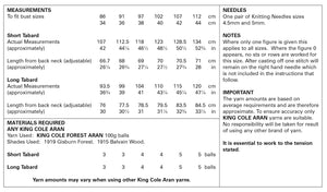 King Cole Aran Knitting Pattern - Ladies Tabards (5657)