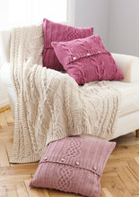Load image into Gallery viewer, King Cole Aran Knitting Pattern - Cable Throw &amp; Cushion Covers (5660)