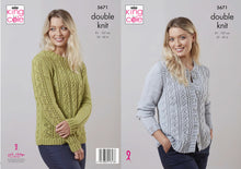 Load image into Gallery viewer, King Cole Double Knitting Pattern - Ladies Cardigan &amp; Sweater (5671)
