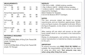 King Cole Double Knit Knitting Pattern - Girls Cardigan & Sweater (5705)