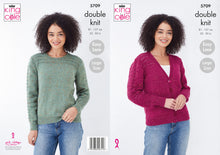 Load image into Gallery viewer, King Cole Double Knit Knitting Pattern - Ladies Cardigan &amp; Sweater (5709)
