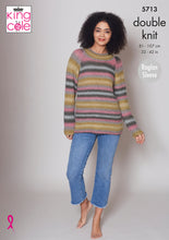 Load image into Gallery viewer, King Cole Double Knitting Pattern - Ladies Sweater &amp; Cardigan (5713)