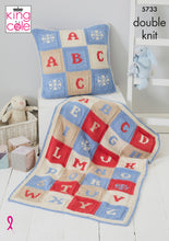 Load image into Gallery viewer, King Cole Double Knit Knitting Pattern - Alphabet Blanket &amp; Cushion Cover (5733)