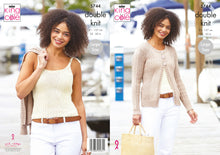 Load image into Gallery viewer, King Cole Double Knit Knitting Pattern - Ladies Cardigan &amp; Top (5744)