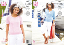 Load image into Gallery viewer, King Cole Double Knit Knitting Pattern - Ladies Cardigan &amp; Top (5745)