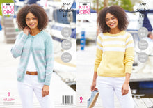 Load image into Gallery viewer, King Cole Double Knit Knitting Pattern - Ladies Sweater &amp; Cardigan (5747)