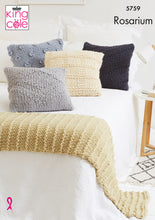 Load image into Gallery viewer, King Cole Rosarium Knitting Pattern - Cushion Cover &amp; Bed Runner (5759)