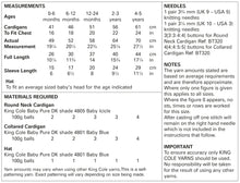 Load image into Gallery viewer, King Cole Double Knit Knitting Pattern - Baby Cardigans &amp; Hat (5777)