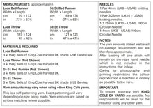Load image into Gallery viewer, King Cole Double Knitting Pattern - Bed Runner &amp; Throw (5787)
