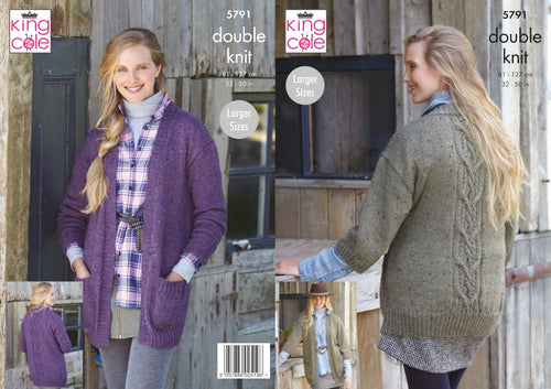 King Cole Double Knitting Pattern - Ladies Jackets (5791)