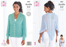 Load image into Gallery viewer, King Cole Double Knit Knitting Pattern - Ladies Cardigan &amp; Shawl (5807)