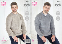 Load image into Gallery viewer, King Cole Chunky Knitting Pattern - Mens Sweaters (5819)
