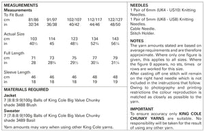 King Cole Chunky Knitting Pattern - Ladies Jacket & Sweater (5821)