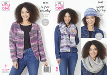 Load image into Gallery viewer, King Cole Super Chunky Knitting Pattern - Ladies Jacket &amp; Accessories (5840)