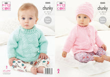 Load image into Gallery viewer, King Cole Chunky Knitting Pattern - Baby Jacket Sweater Hat &amp; Blanket (5845)