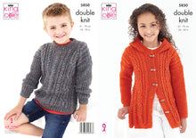 Load image into Gallery viewer, King Cole Double Knit Knitting Pattern - Children&#39;s Cardigan &amp; Sweater (5850)